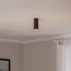 Downlight Tecno 1S, acero, GU10, altura 15 cm, negro