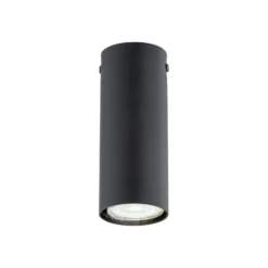 Downlight Tecno 1S, acero, GU10, altura 15 cm, negro