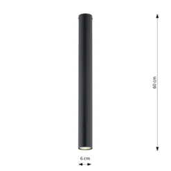 Downlight Tecno 1XL, acero, GU10, altura 60 cm, negro