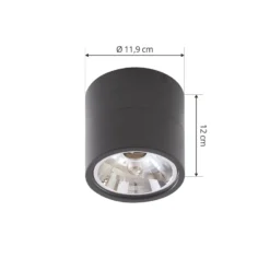 Downlight Thorid de Lindby, 19 cm, juego de 2, negro, G9