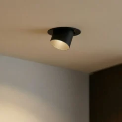 Downlight Thorid de Lindby, Ø 9 cm, negro, metal, GU10
