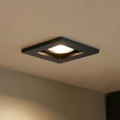 Downlight Thorid de Lindby, negro, 10 x 10 cm, juego de 10, GU10