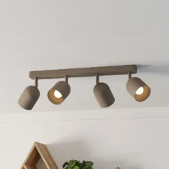 Downlight Tilston, beige, longitud 58 cm, 4 luces, acero