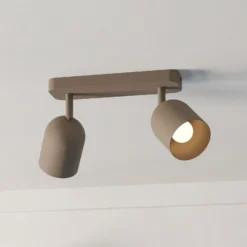 Downlight Tilston, beige, longitud 28 cm, 2 luces, acero