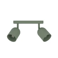 Downlight Tilston, verde oscuro, longitud 28 cm, 2 luces, acero