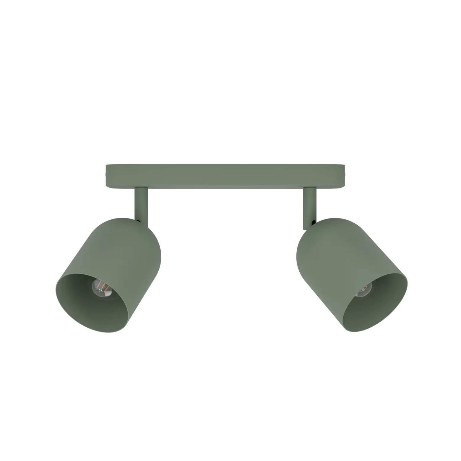 Downlight Tilston, verde oscuro, longitud 28 cm, 2 luces, acero