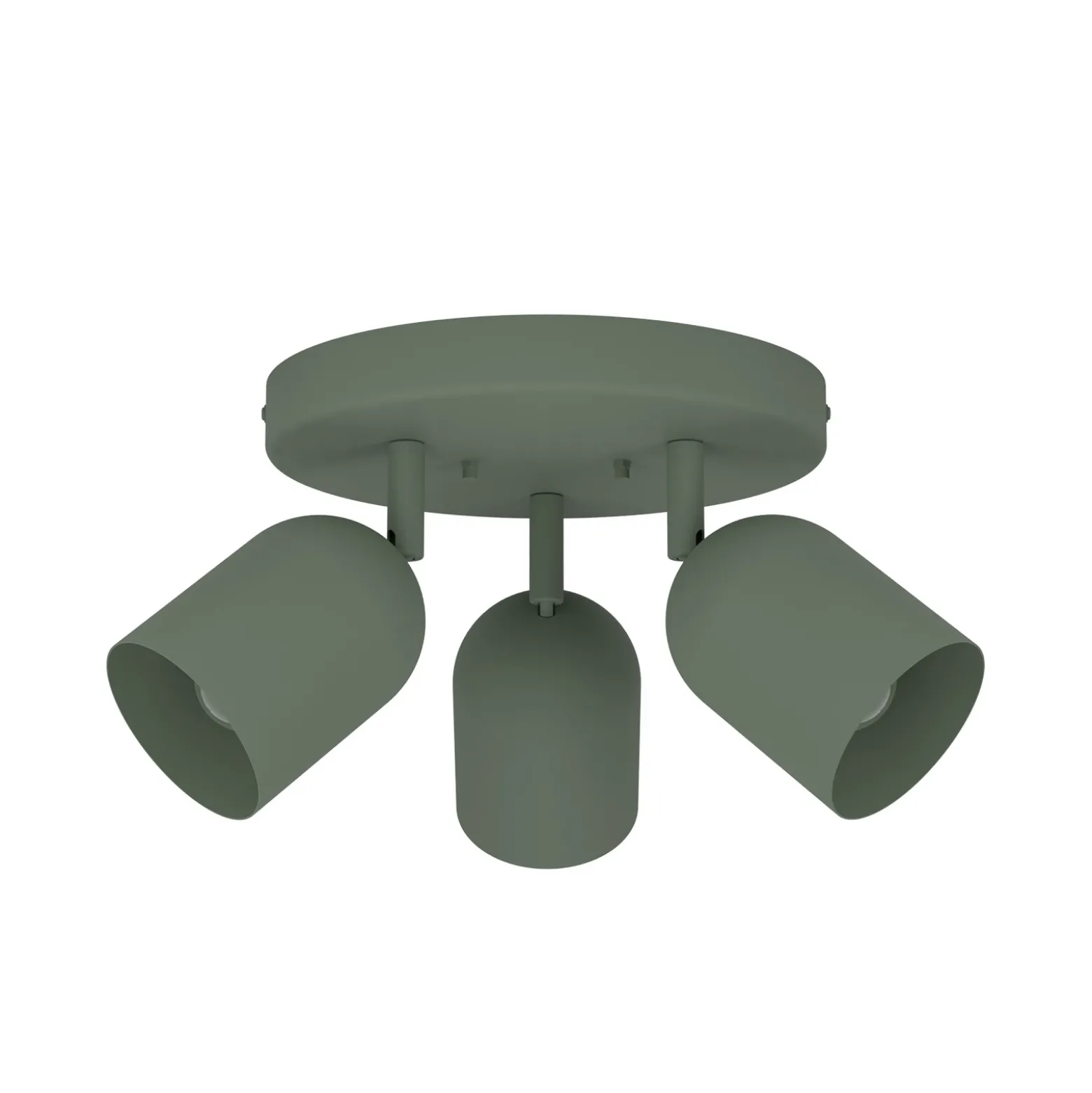 Downlight Tilston, verde oscuro, Ø 25 cm, 3 luces, acero