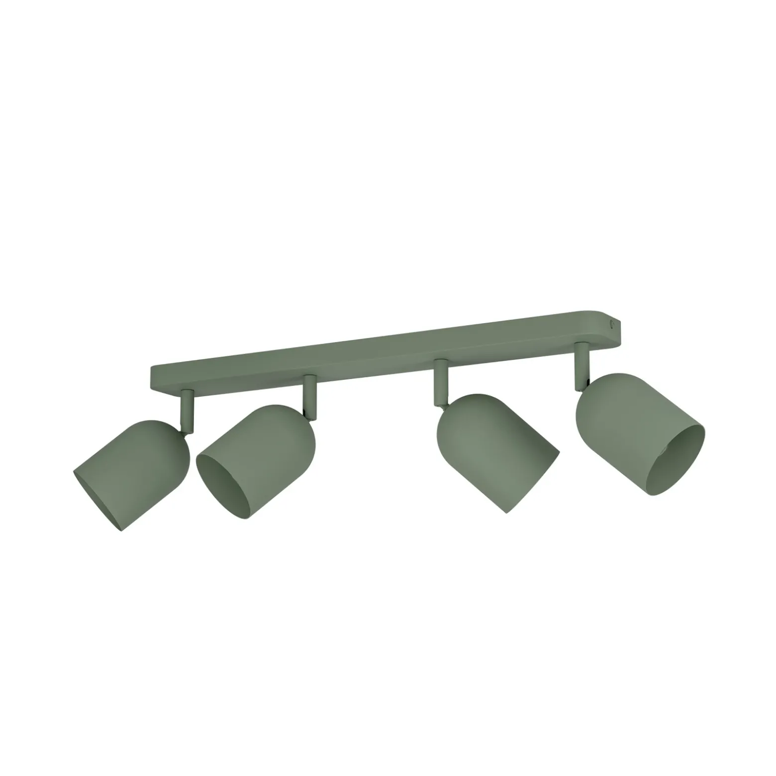 Downlight Tilston, verde oscuro, longitud 58 cm, 4 luces, acero