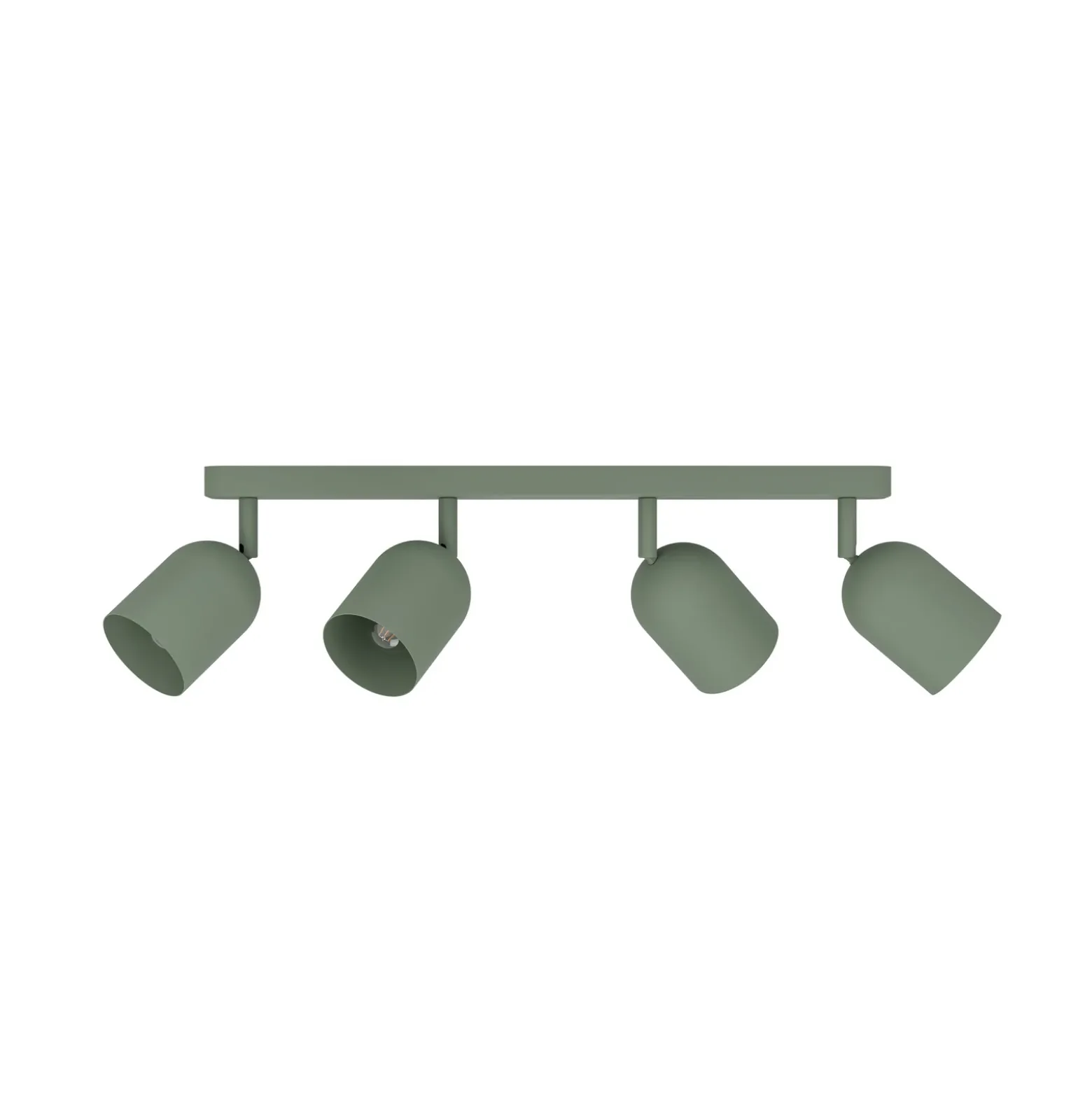 Downlight Tilston, verde oscuro, longitud 58 cm, 4 luces, acero