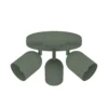 Downlight Tilston, verde oscuro, Ø 25 cm, 3 luces, acero