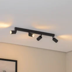 Downlight Top, negro, 83 cm, 4 luces, metal, GU10