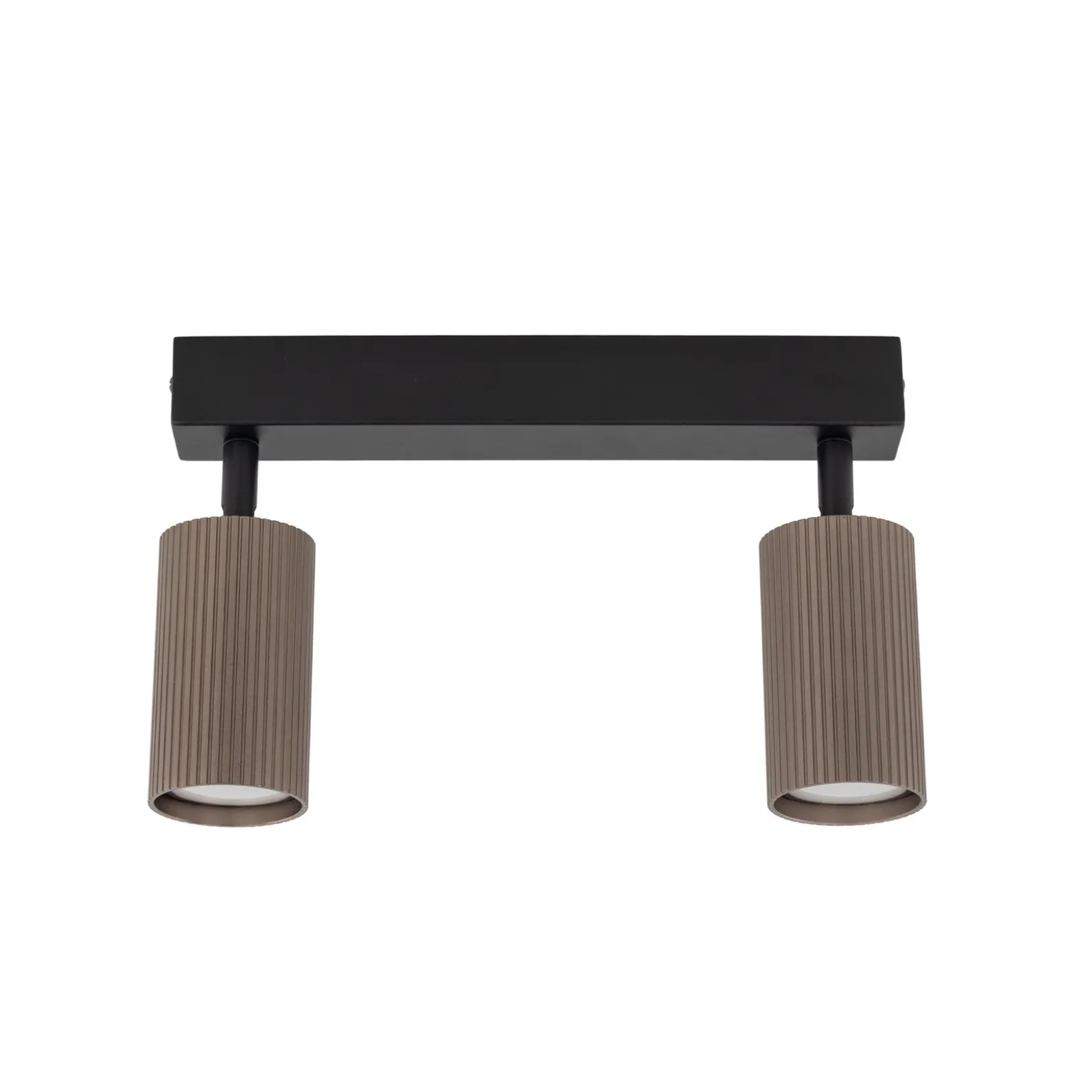 Downlight Tune, 2 luces, marrón, metal, longitud 44 cm