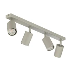 Downlight Zoom, 4 luces, gris-beige, acero, GU10