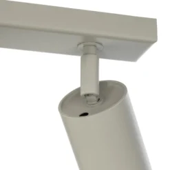 Downlight Zoom, 4 luces, gris-beige, acero, GU10