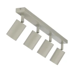 Downlight Zoom, 4 luces, gris-beige, acero, GU10