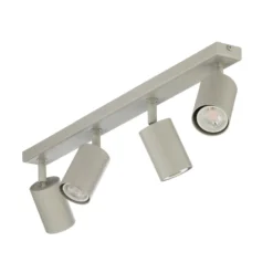 Downlight Zoom, 4 luces, gris-beige, acero, GU10
