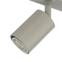 Downlight Zoom, 4 luces, gris-beige, acero, GU10