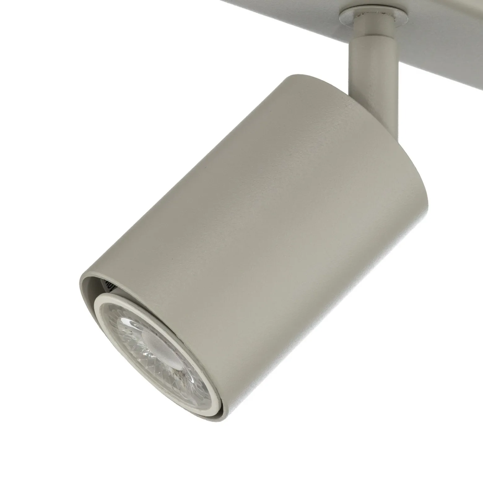 Downlight Zoom, 4 luces, gris-beige, acero, GU10