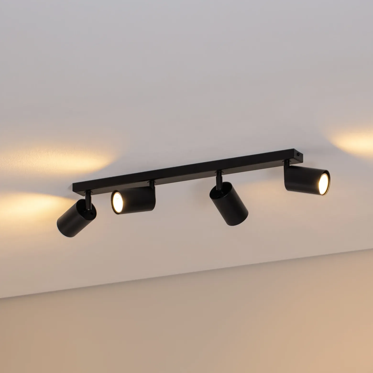 Downlight Zoom, 4 luces, negro