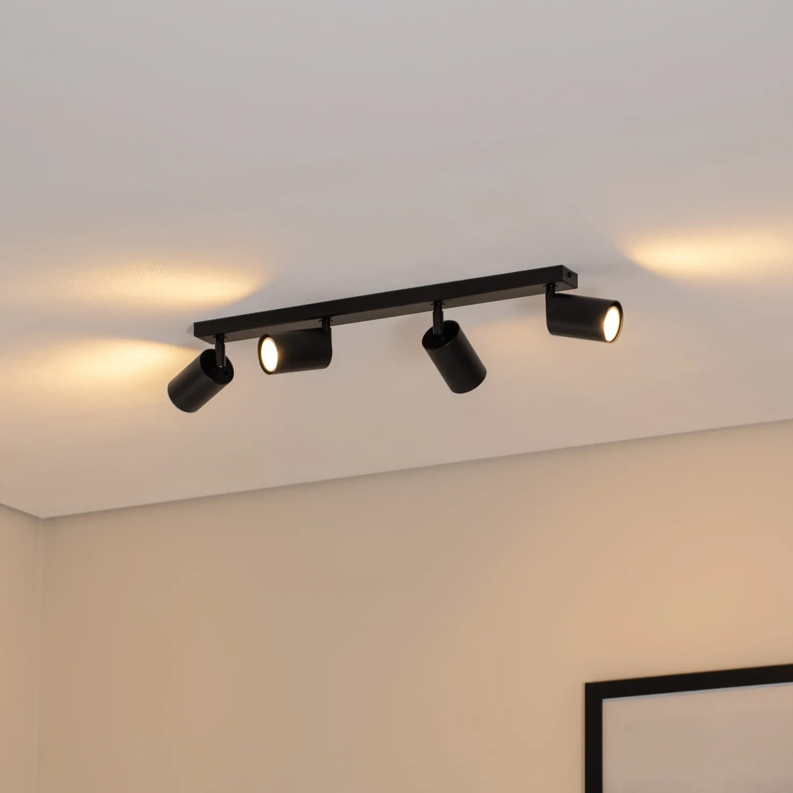 Downlight Zoom, 4 luces, negro