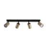 Downlight Zoom, 4 luces, negro/dorado