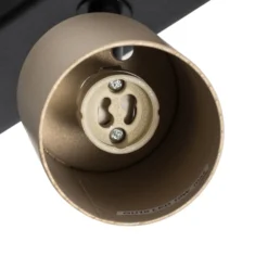 Downlight Zoom, 4 luces, negro/dorado