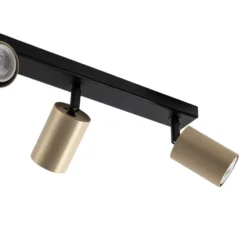Downlight Zoom, 4 luces, negro/dorado