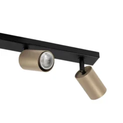 Downlight Zoom, 5 luces, negro/dorado
