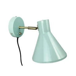 Dyberg Larsen aplique de pared Sleep, verde menta, Ø 15 cm, acero