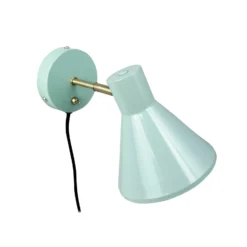 Dyberg Larsen aplique de pared Sleep, verde menta, Ø 15 cm, acero