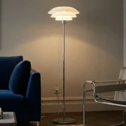 Dyberg Larsen DL31 lámpara de pie vidrio cromo
