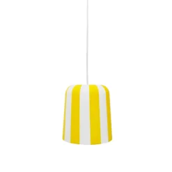 Dyberg Larsen Gry lámpara colgante, amarillo/blanco, Ø 20 cm, metal