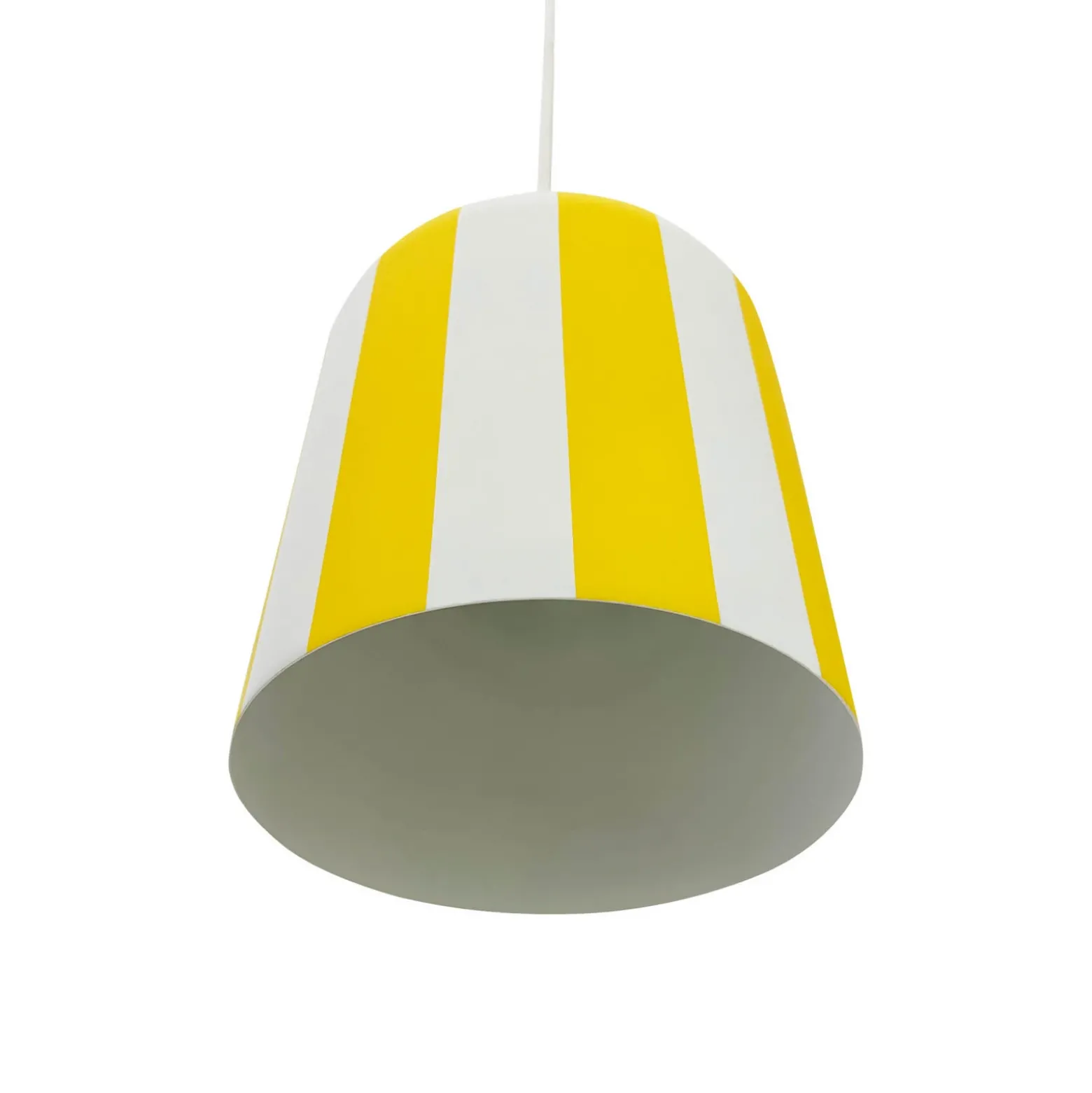 Dyberg Larsen Gry lámpara colgante, amarillo/blanco, Ø 20 cm, metal