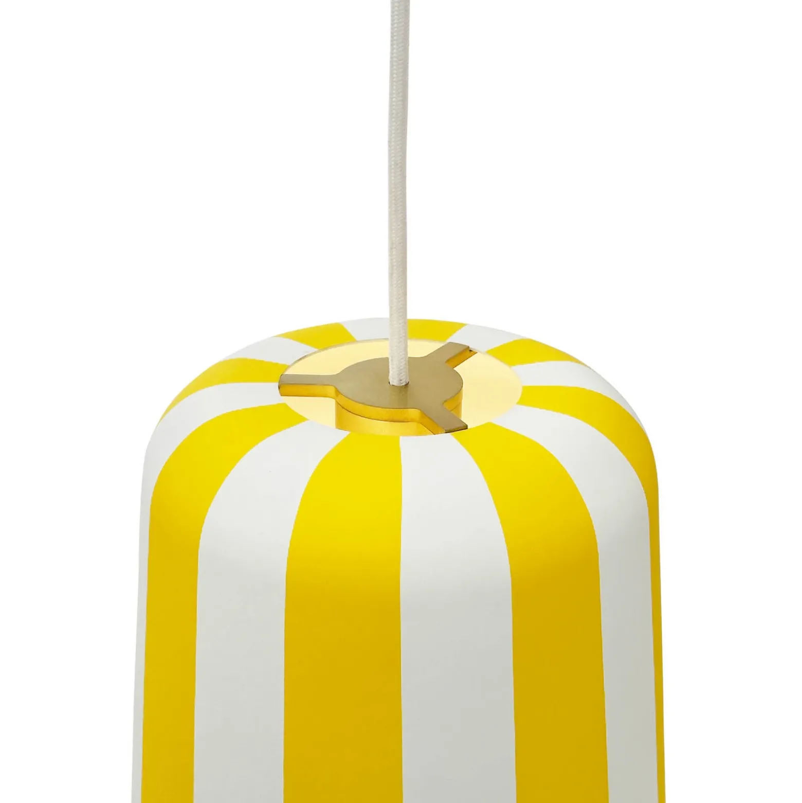 Dyberg Larsen Gry lámpara colgante, amarillo/blanco, Ø 20 cm, metal