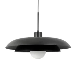 Dyberg Larsen lámpara colgante Ava, negro, metal, Ø 44 cm