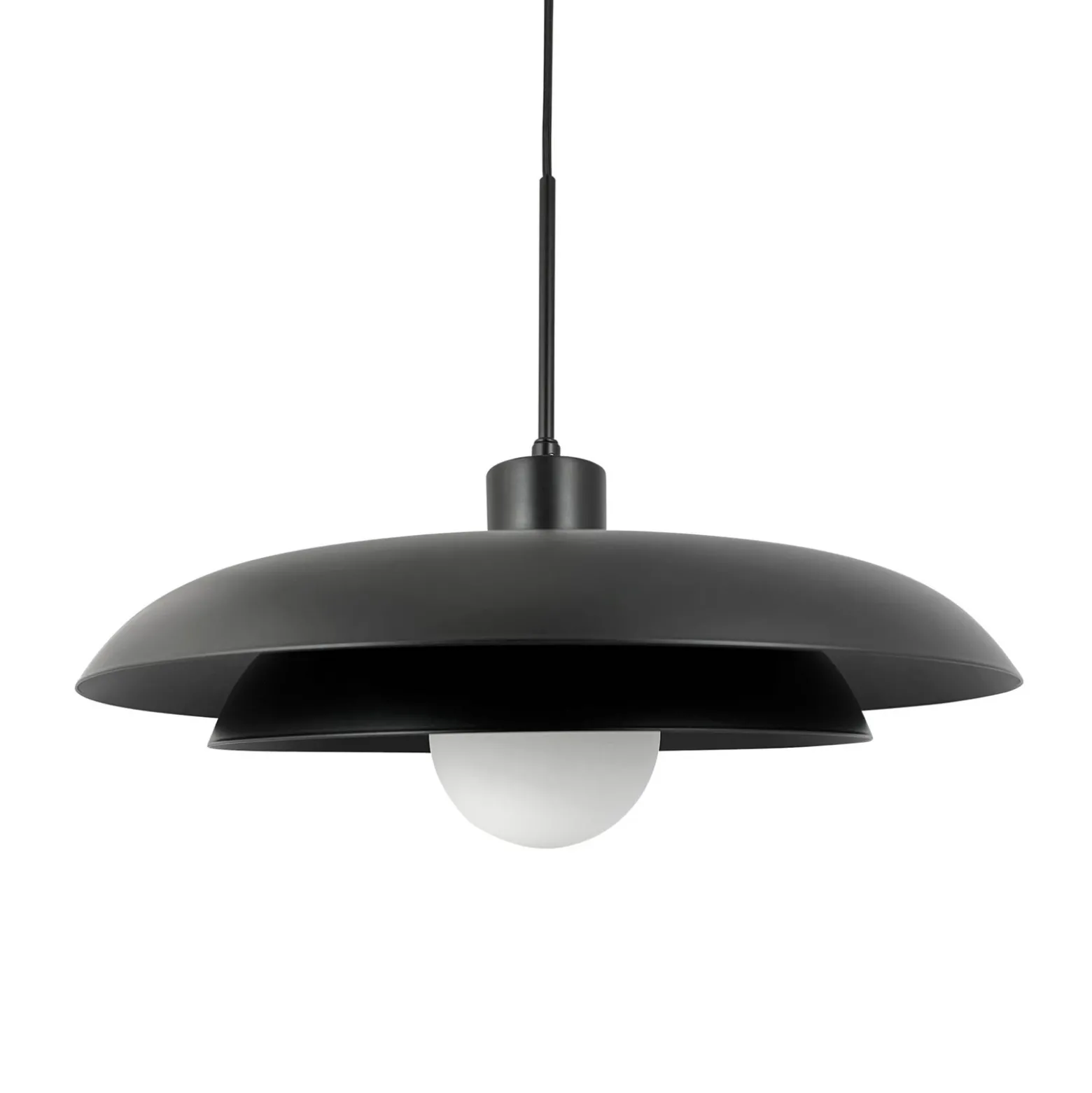 Dyberg Larsen lámpara colgante Ava, negro, metal, Ø 44 cm