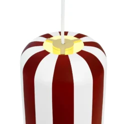 Dyberg Larsen lámpara colgante Gry, rojo oscuro/blanco, Ø 20 cm