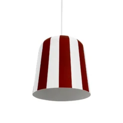 Dyberg Larsen lámpara colgante Gry, rojo oscuro/blanco, Ø 20 cm