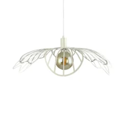 Dyberg Larsen Lámpara colgante FLORES, blanco perla, Ø 60 cm, metal