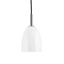 Dyberg Larsen lámpara colgante Jazz opal/acero, Ø 12 cm, cristal