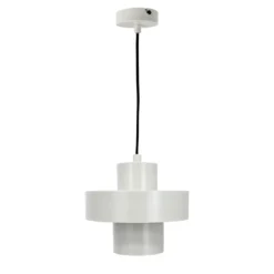Dyberg Larsen lámpara colgante Stoke, blanco masilla, Ø 20 cm, metal
