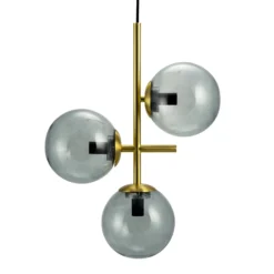 Dyberg Larsen Lámpara colgante Como, 3 luces, latón