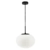 Dyberg Larsen Lámpara colgante Princess, ópalo/negro, Ø 28 cm