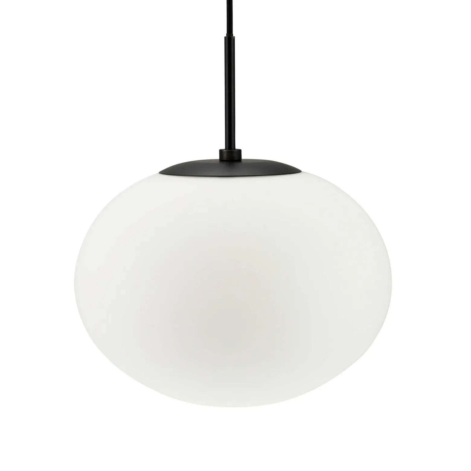 Dyberg Larsen Lámpara colgante Princess, ópalo/negro, Ø 28 cm
