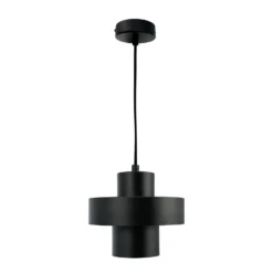 Dyberg Larsen lámpara colgante Stoke, negro, Ø 20 cm, metal