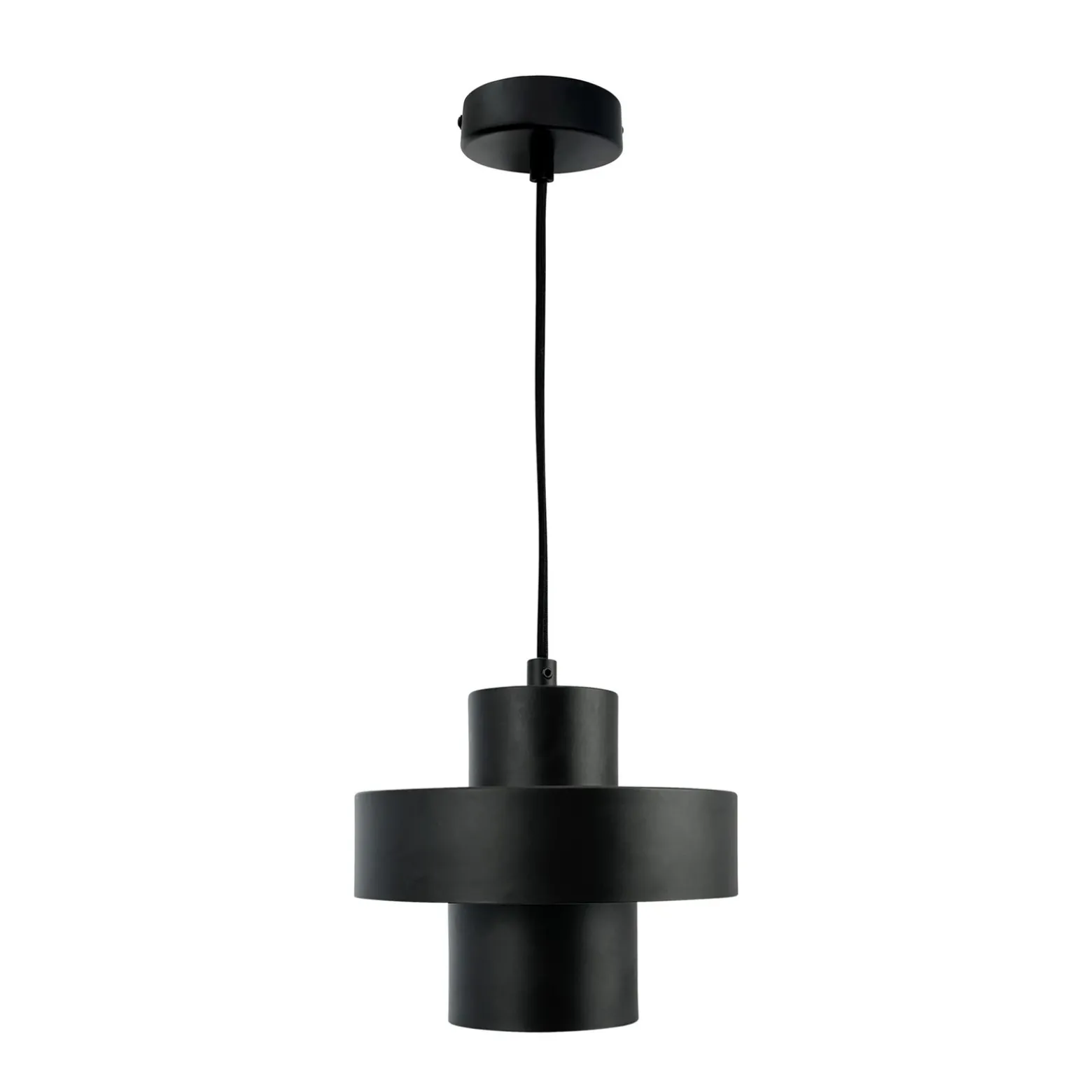 Dyberg Larsen lámpara colgante Stoke, negro, Ø 20 cm, metal
