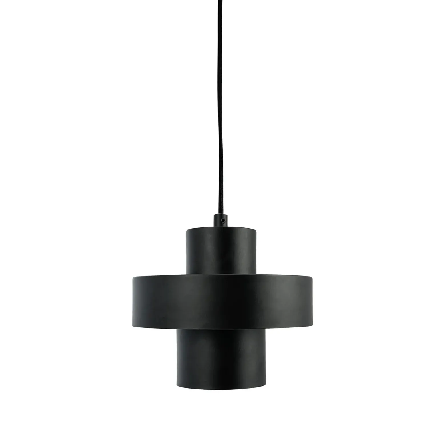 Dyberg Larsen lámpara colgante Stoke, negro, Ø 20 cm, metal