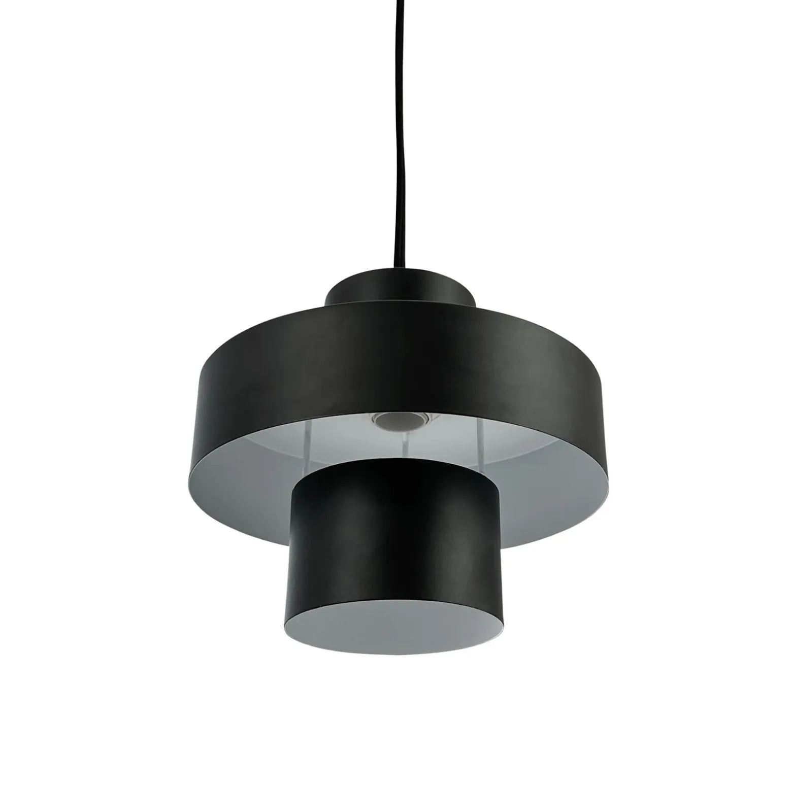 Dyberg Larsen lámpara colgante Stoke, negro, Ø 20 cm, metal