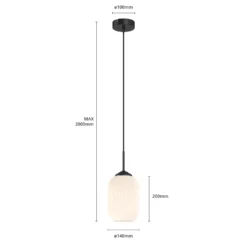 Dyberg LARSEN Lámpara colgante de cristal Riflet, Ø 14 cm