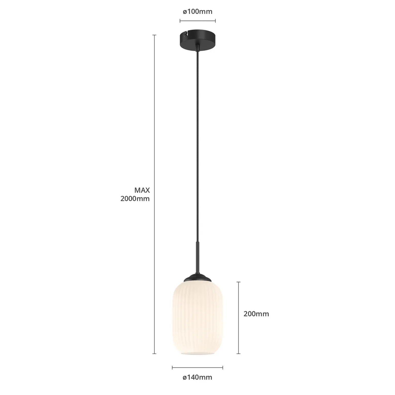 Dyberg LARSEN Lámpara colgante de cristal Riflet, Ø 14 cm